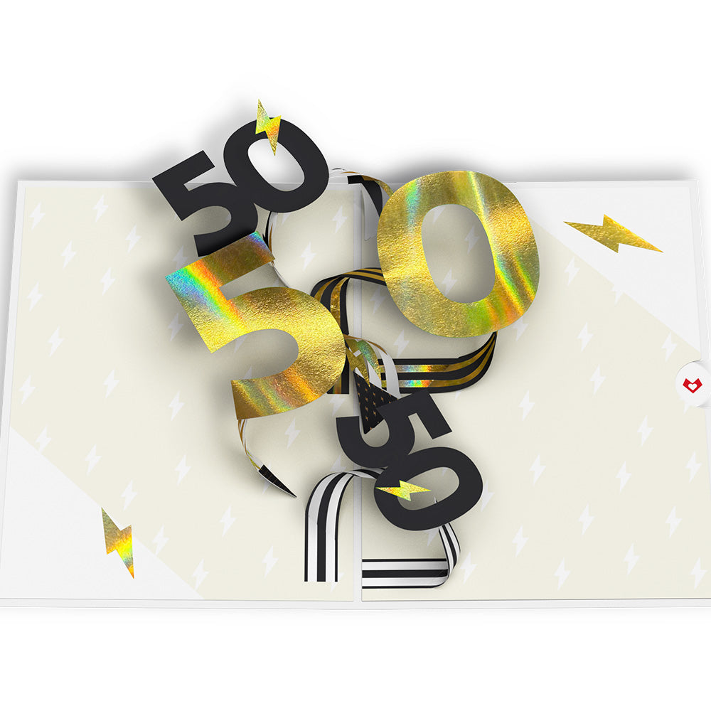 Fifty and Fearless 50th Birthday Pop-Up Card