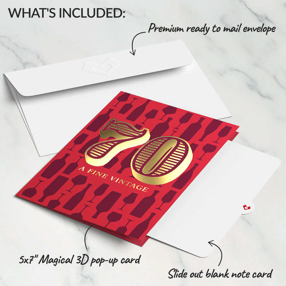 A Fine Vintage 70th Birthday Pop-Up Card