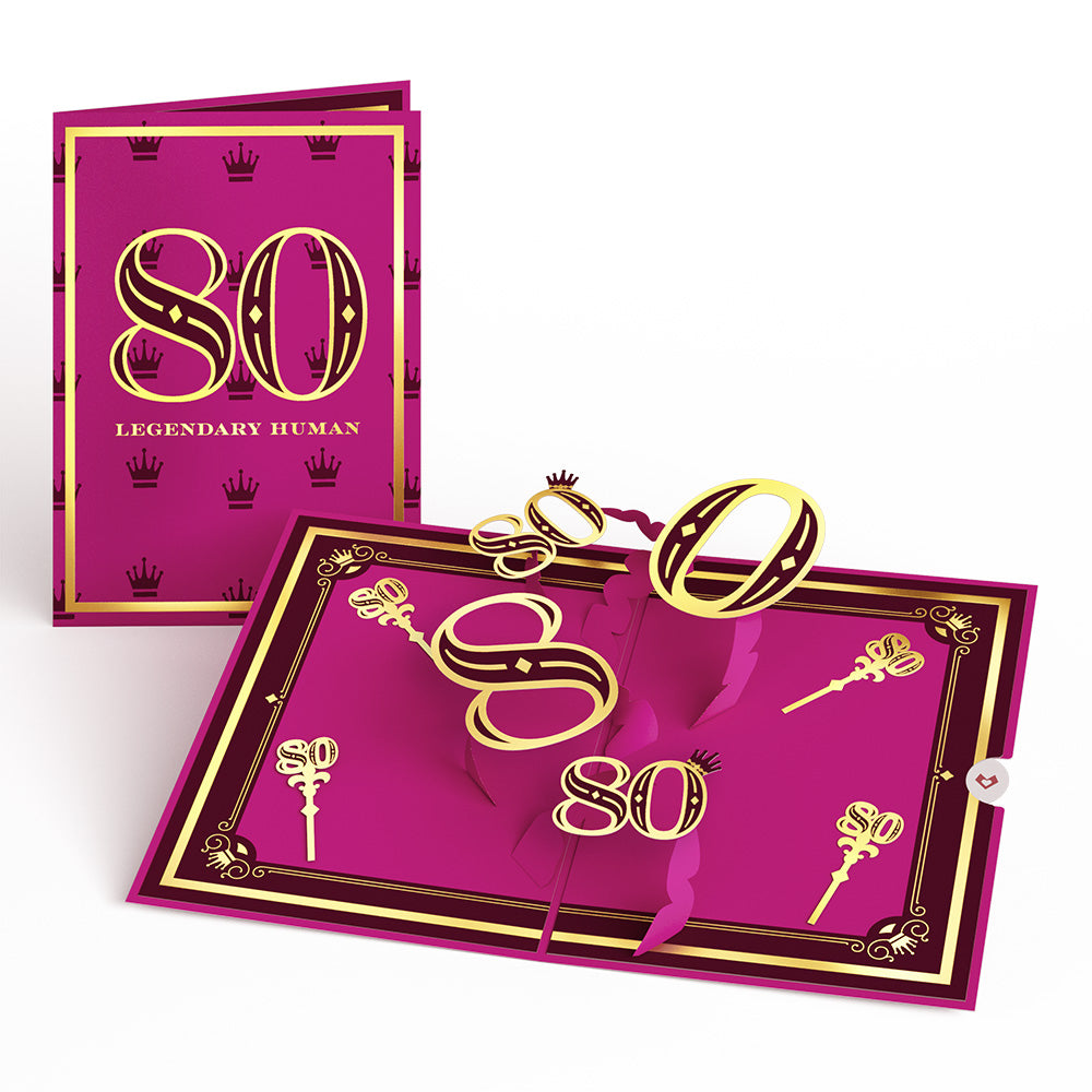 Legendary Human 80th Birthday Pop-Up Card