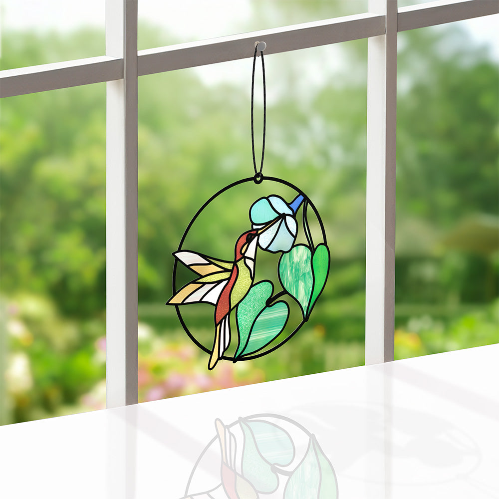 Smile to Your Heart Hummingbird Suncatcher Card