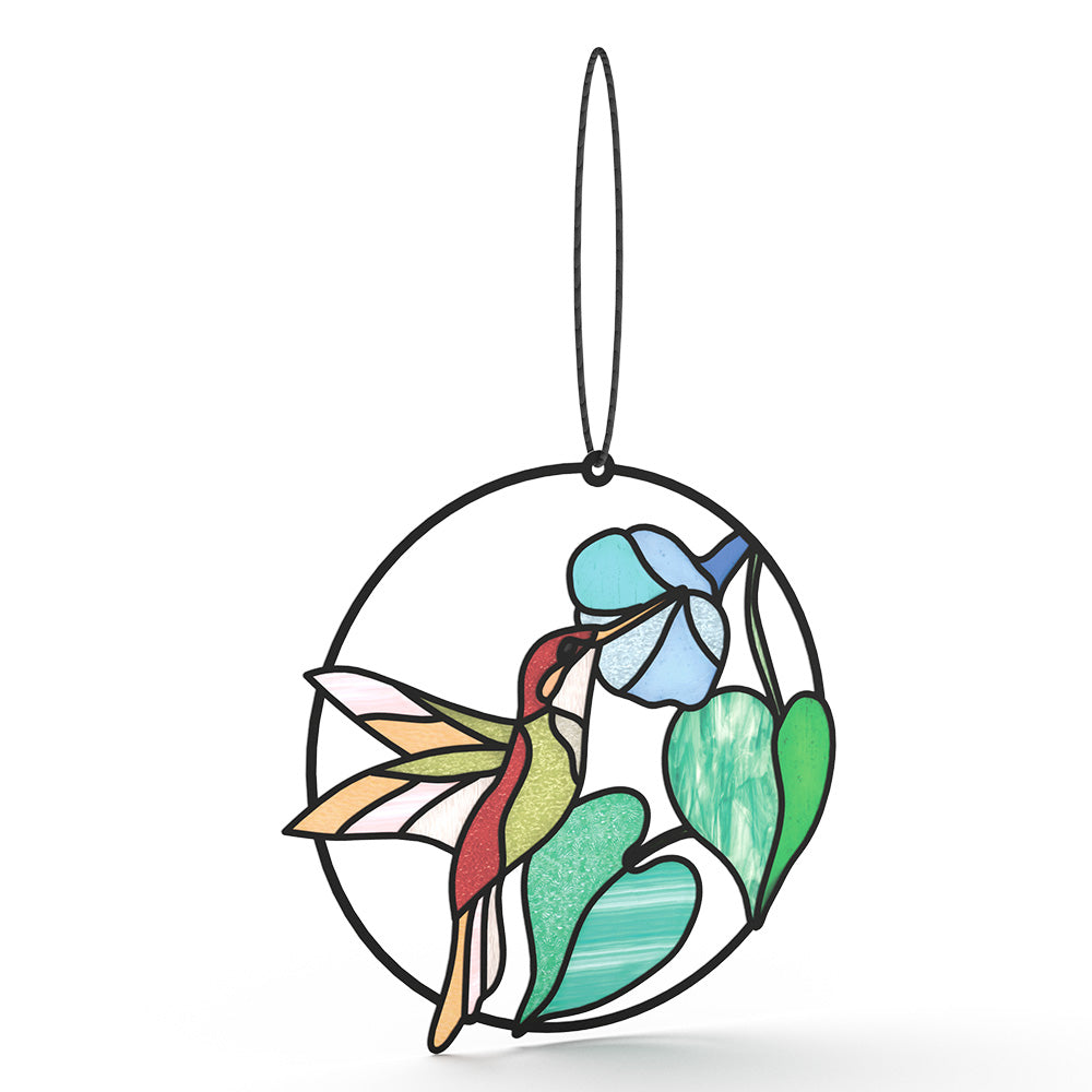 Smile to Your Heart Hummingbird Suncatcher Card