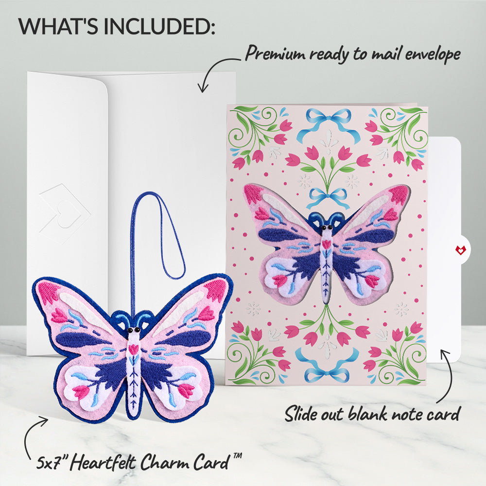 Dazzling Butterfly HeartFelt Charm Card™