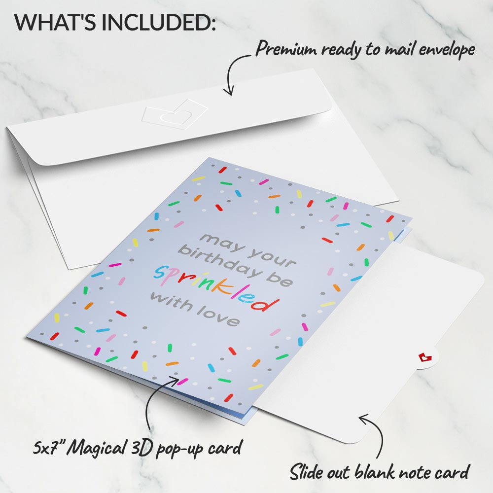 Sprinkled with Love Birthday Cake Pop-Up Card