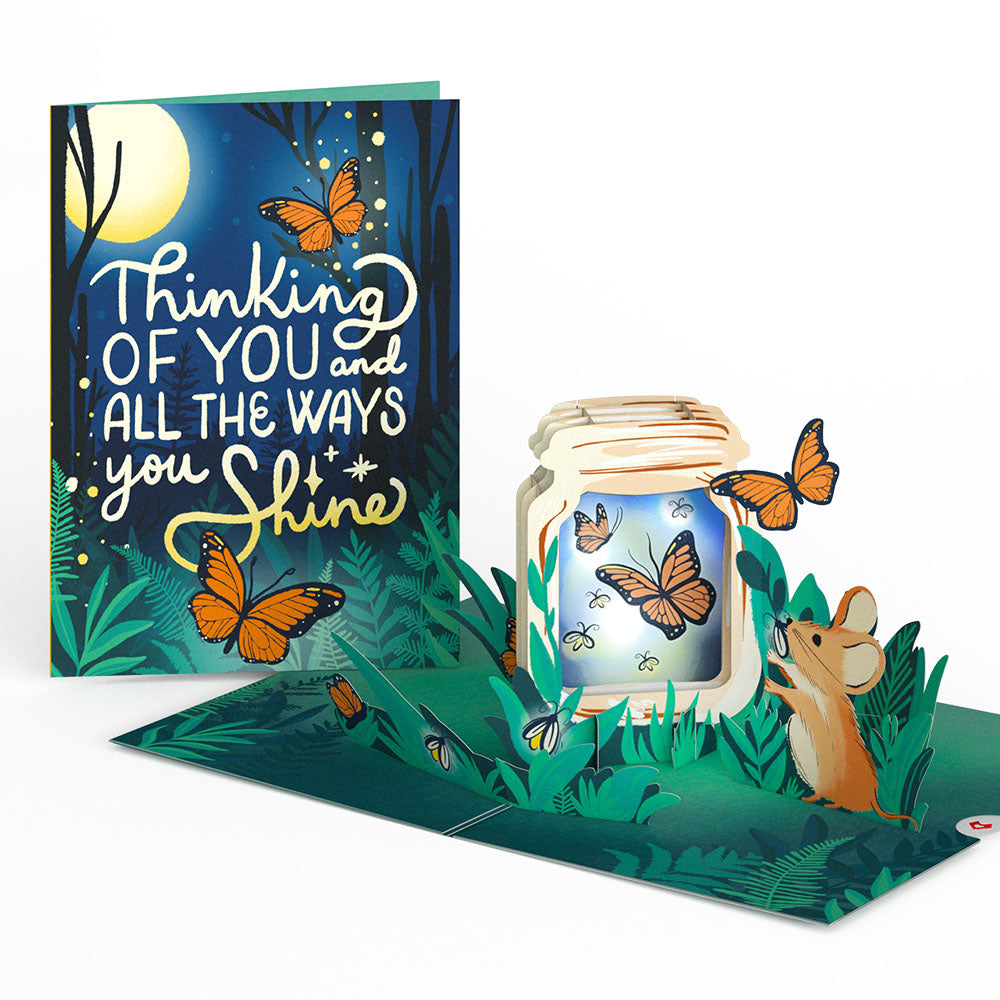 Thinking of You Butterfly Jar Light-Up Pop-Up Card