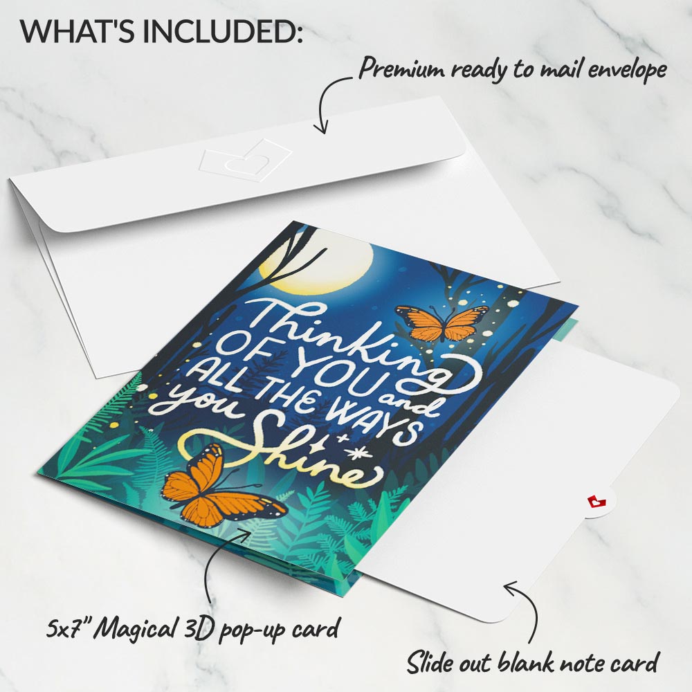 Thinking of You Butterfly Jar Light-Up Pop-Up Card