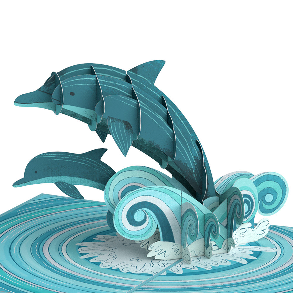 Playful Dolphins Pop-Up Card