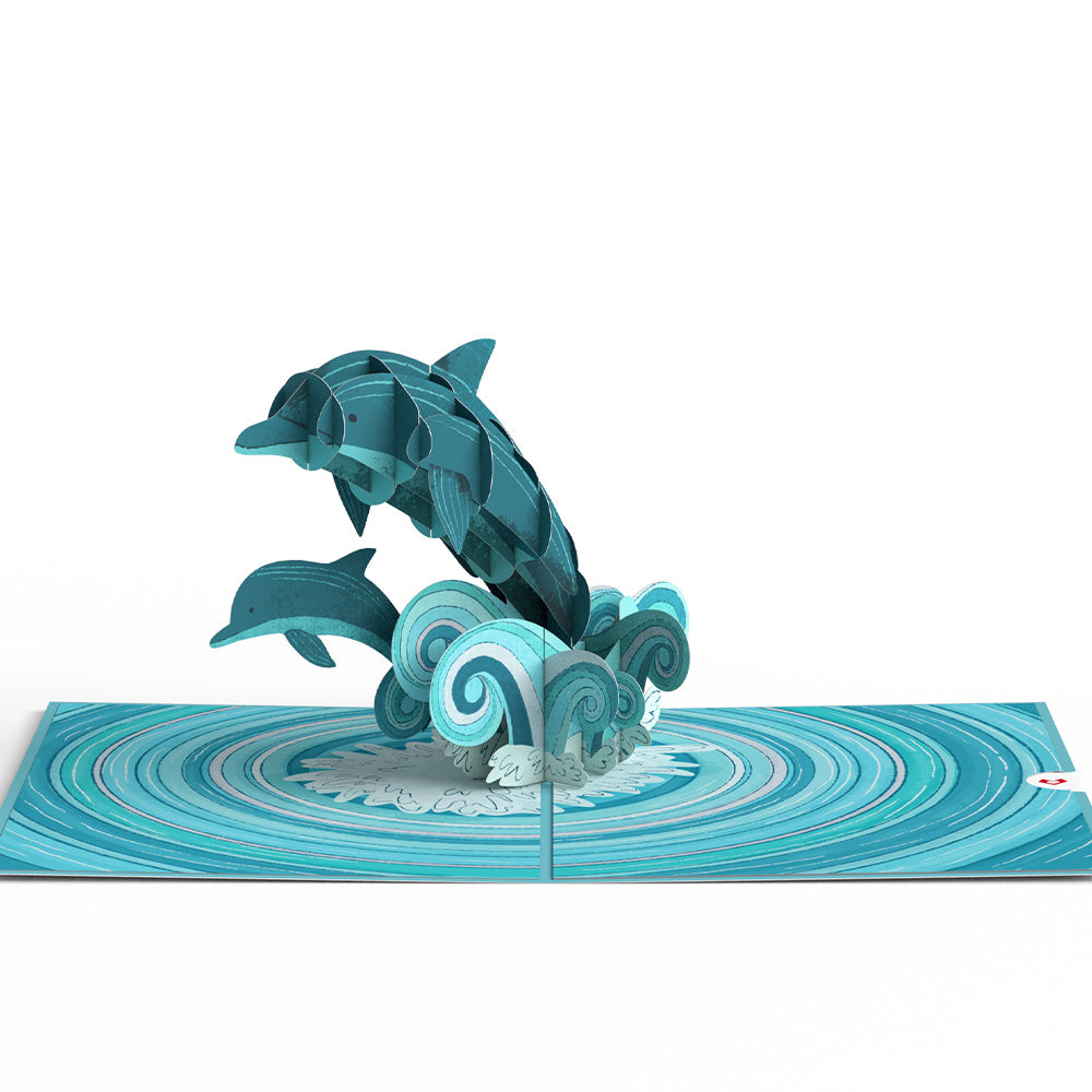 Playful Dolphins Pop-Up Card