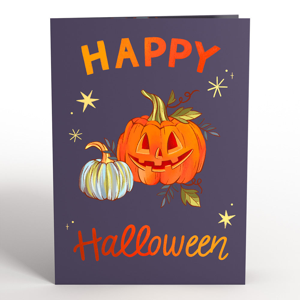Happy Halloween Pumpkin Light-Up Pop-Up Card