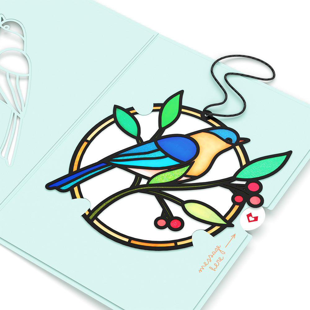 Wishing You Peace Bluebird Suncatcher Card