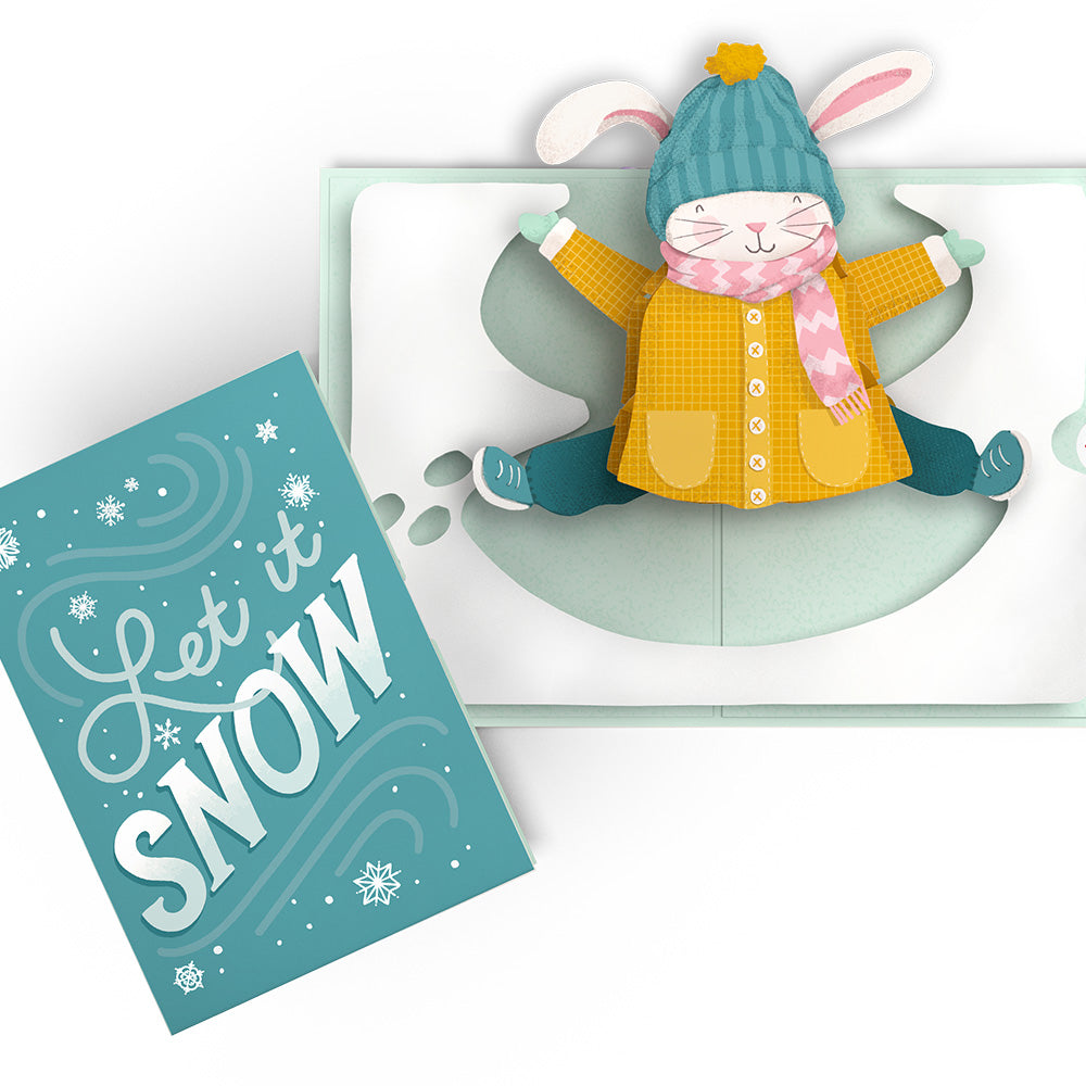 Let It Snow Winter Bunny Pop-Up Card