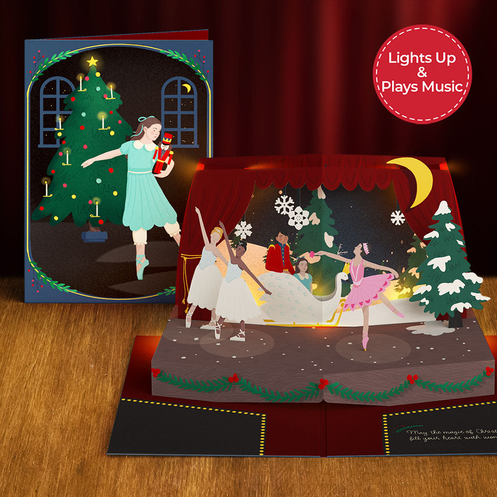 The Nutcracker Christmas Magic Music and Lights Pop-Up Card