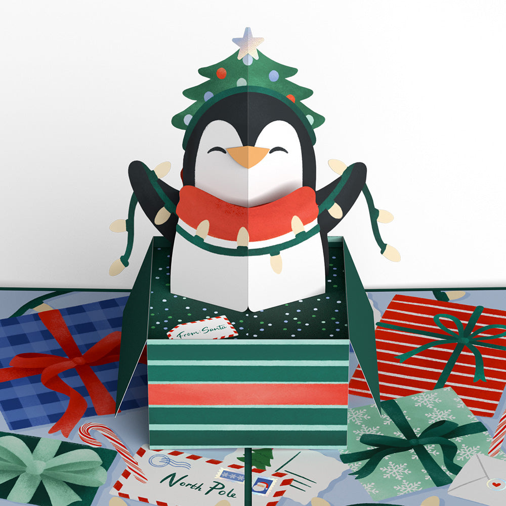 Season's Greetings Penguin Surprise Pop-Up Card