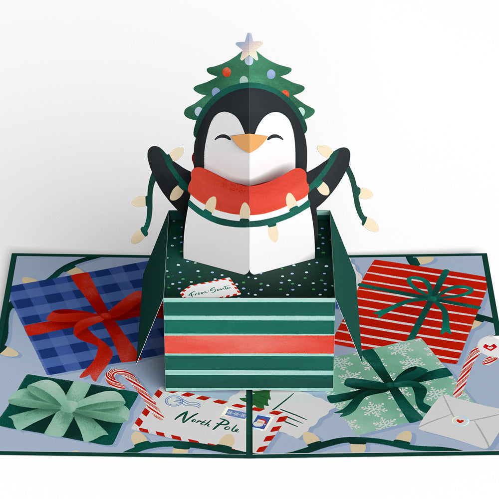 Season's Greetings Penguin Surprise Pop-Up Card