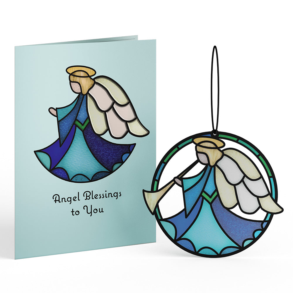 Angel Blessings to You Suncatcher Card