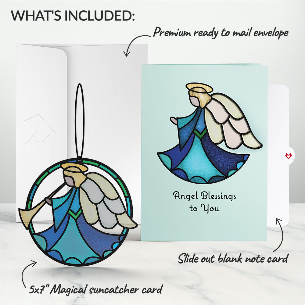 Angel Blessings to You Suncatcher Card