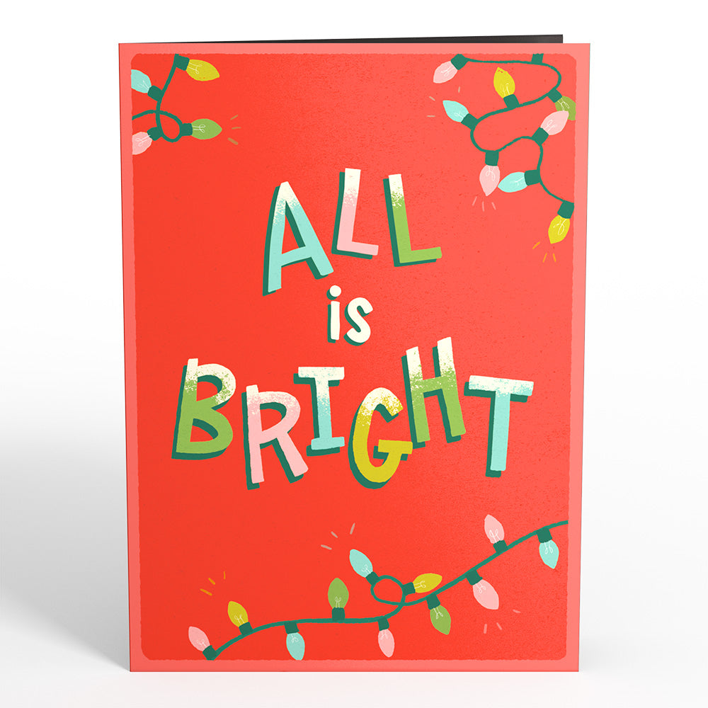 All Is Bright Holiday Reindeer Light-Up Pop-Up Card