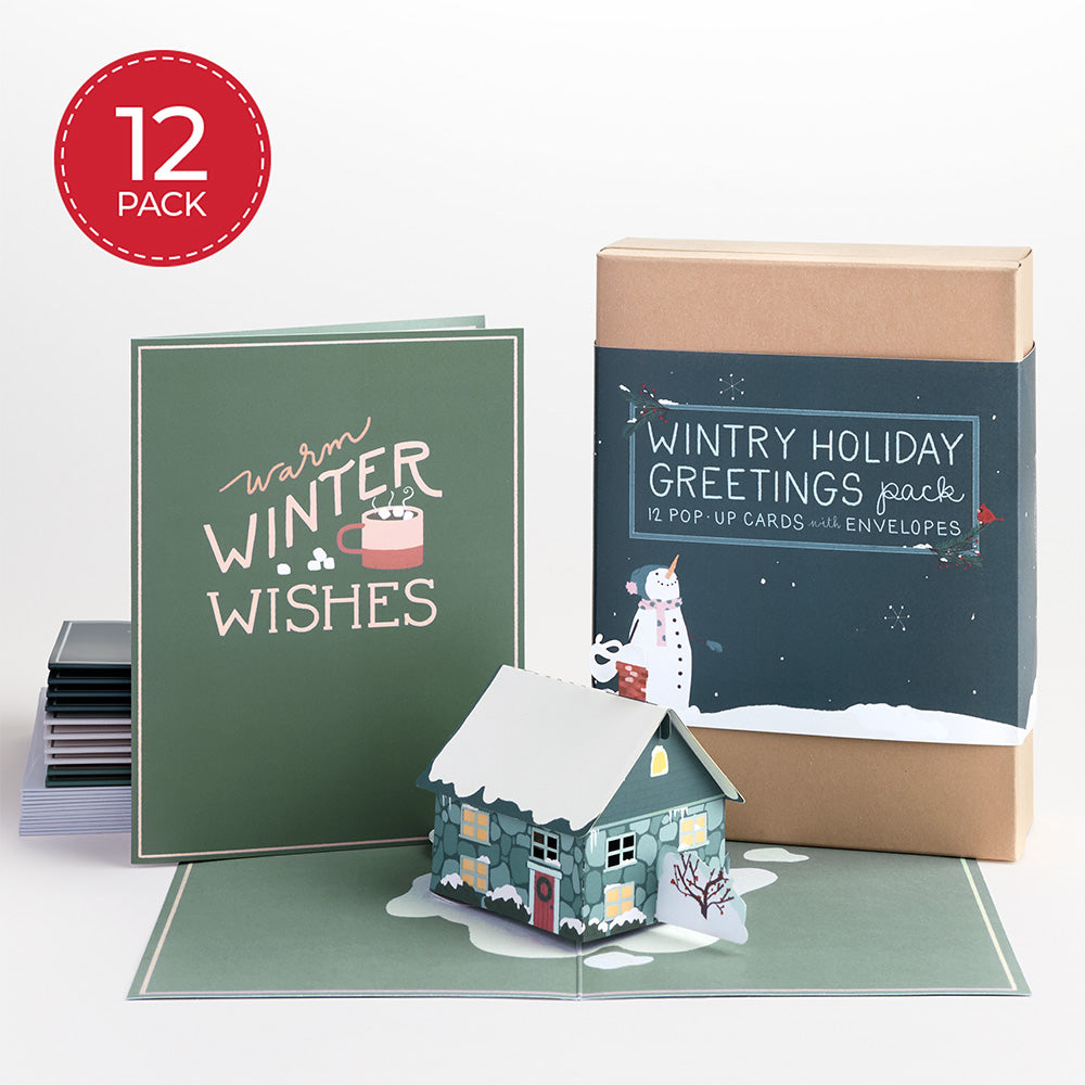 Wintry Holiday Greetings Box Set (Assorted 12-pack): Paperpop® Card