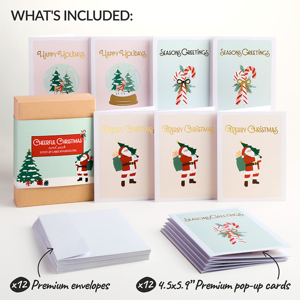 Cheerful Christmas Box Set (Assorted 12-pack): Paperpop® Card