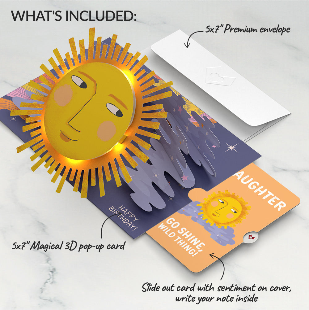 Another Trip Around the Sun Birthday Light-Up Pop-Up Card and Sentiment Set for Daughter