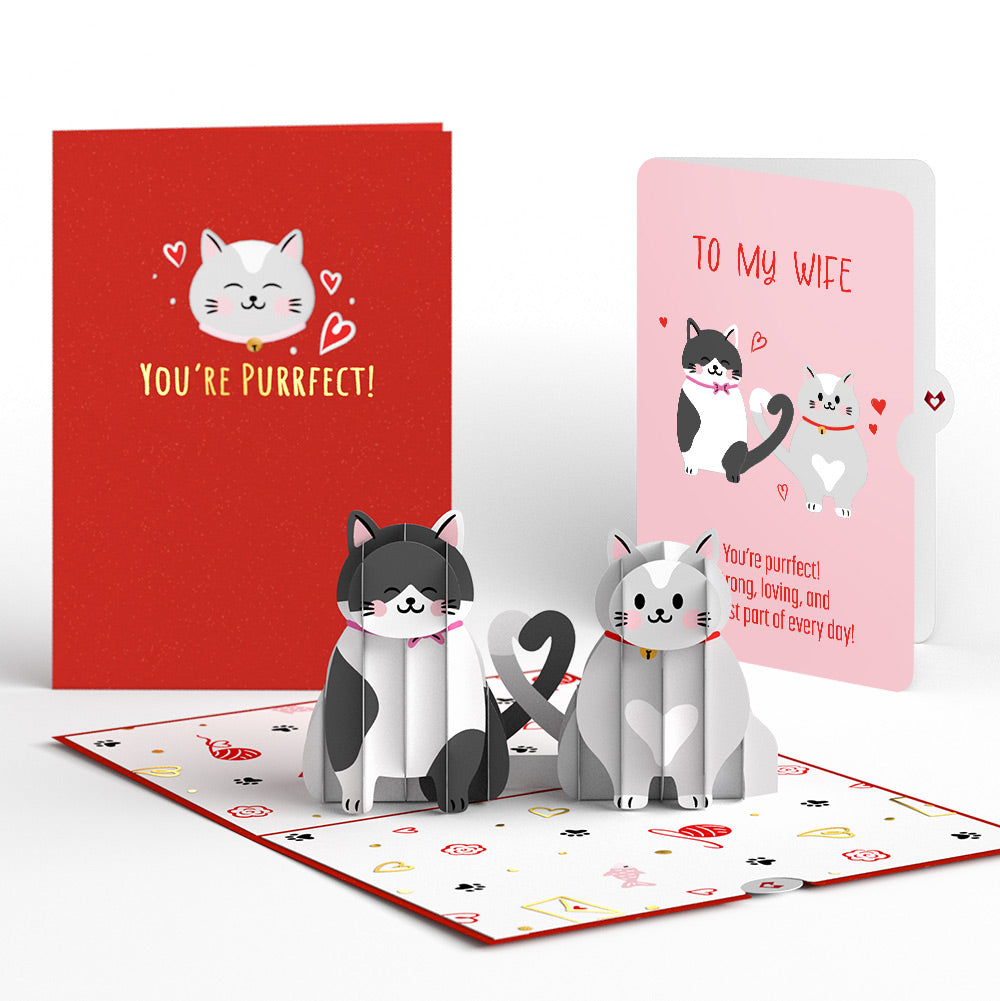 Love Cats Pop-Up Card and Sentiment Set for Wife