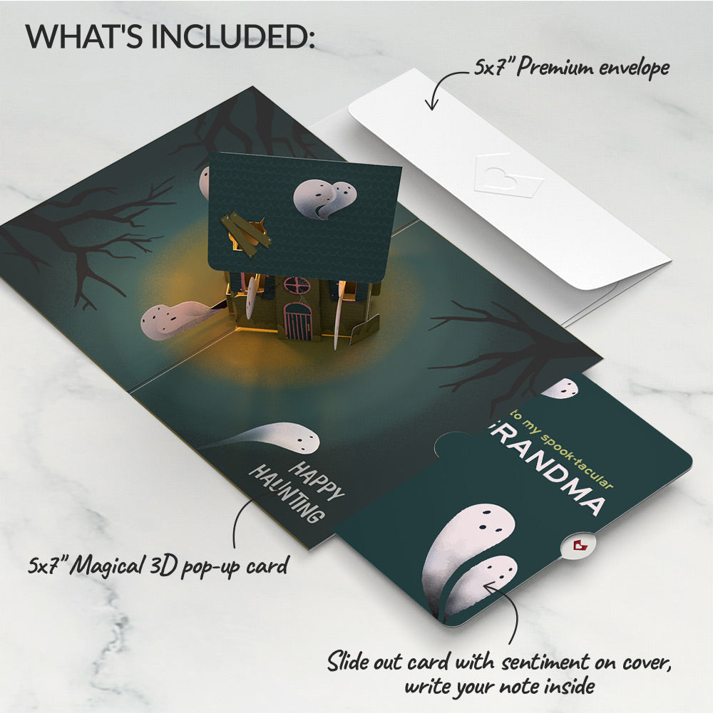 Happy Haunting Halloween Music and Lights Pop-Up Card and Sentiment Set for Grandma