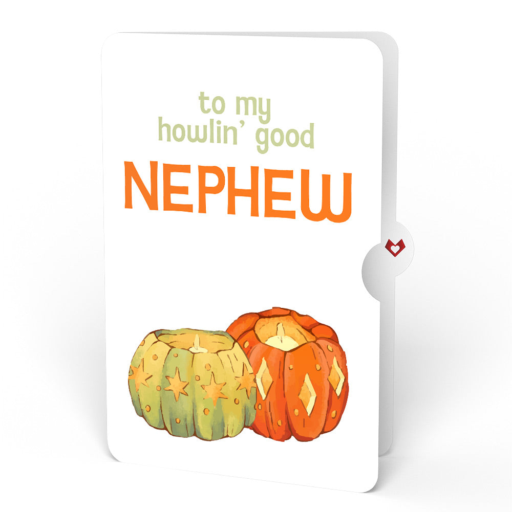 Happy Halloween Pumpkin Light-Up Pop-Up Card and Sentiment Set for Nephew