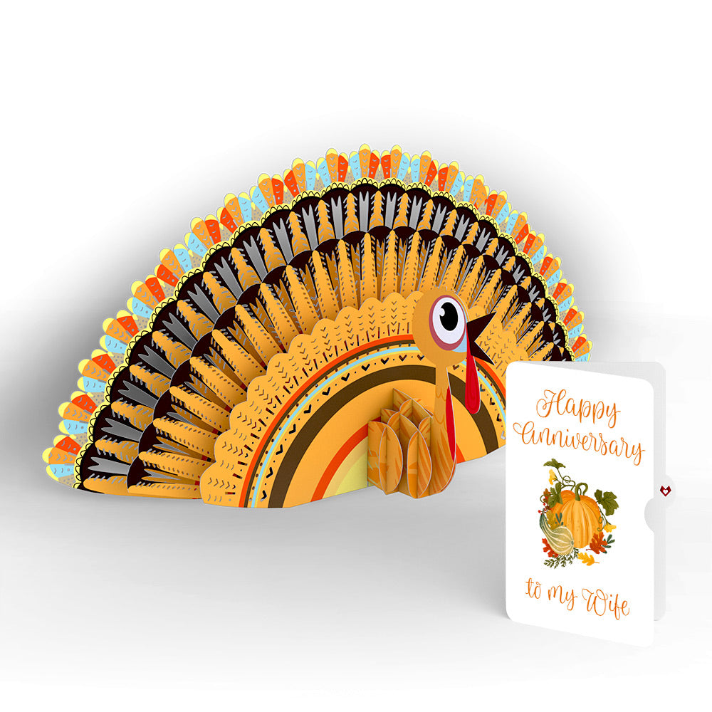 Gobbling Turkey Anniversary Giant Pop-Up Gift and Sentiment Set for Wife