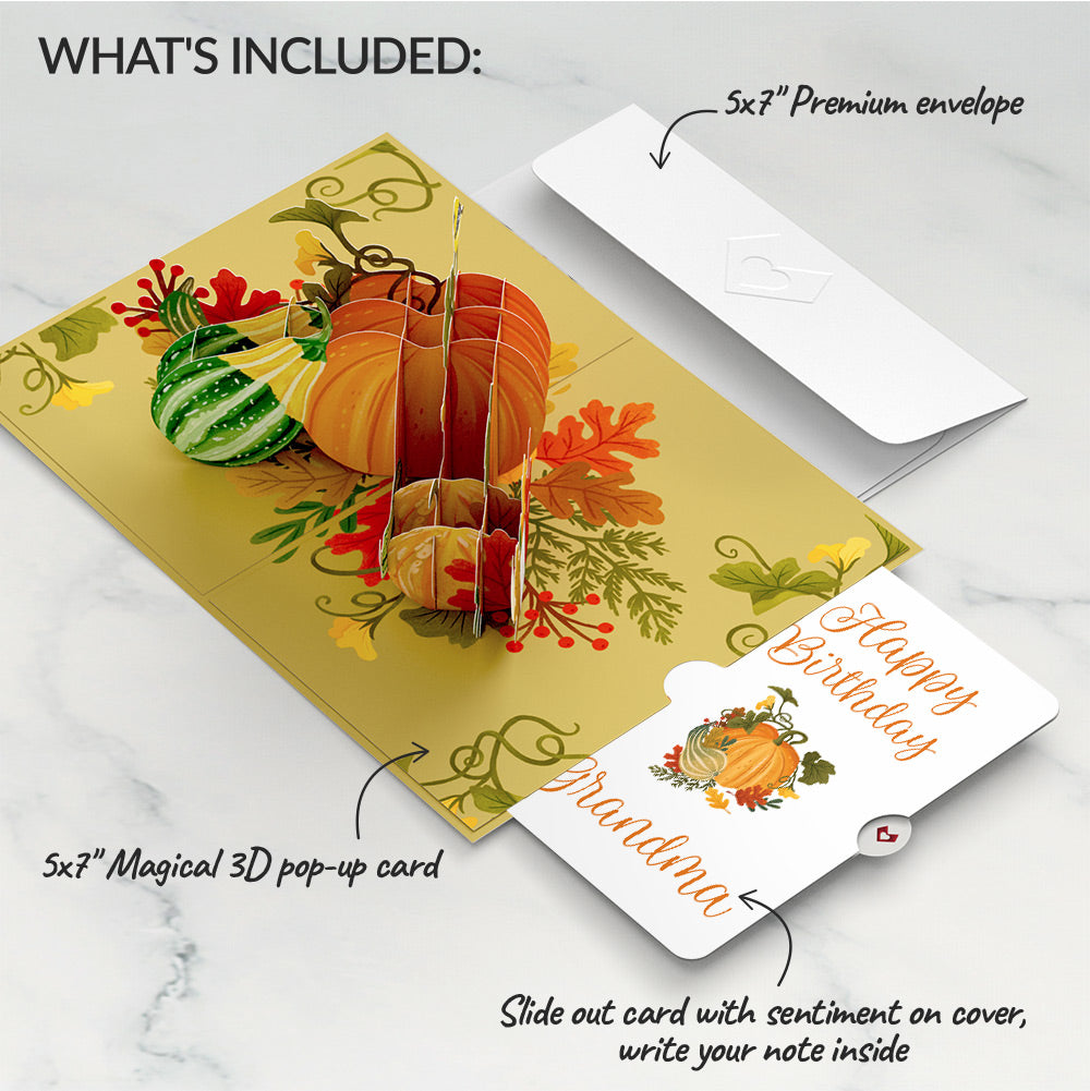 Fall is in the Air Birthday Pop-Up Card and Sentiment Set for Grandma