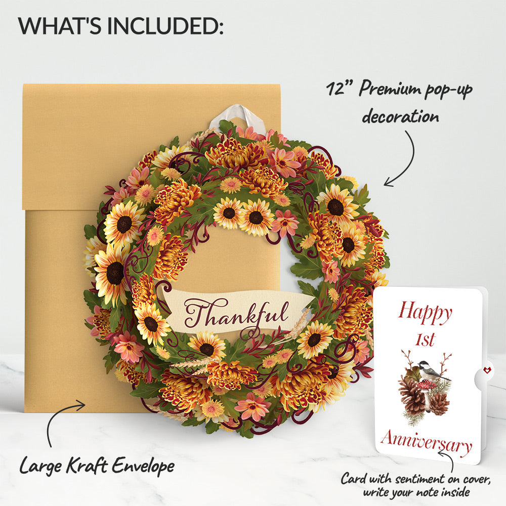 Thankful 1st Anniversary Wreath and Sentiment Set