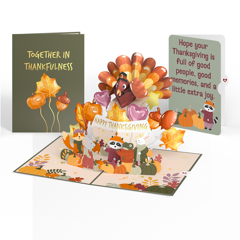 Woodland Animals Thanksgiving Day Parade Pop-Up Card and Sentiment Set