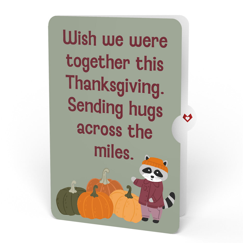 Woodland Animals Thanksgiving Day Parade Pop-Up Card and Raccoon Across the Miles Sentiment Set