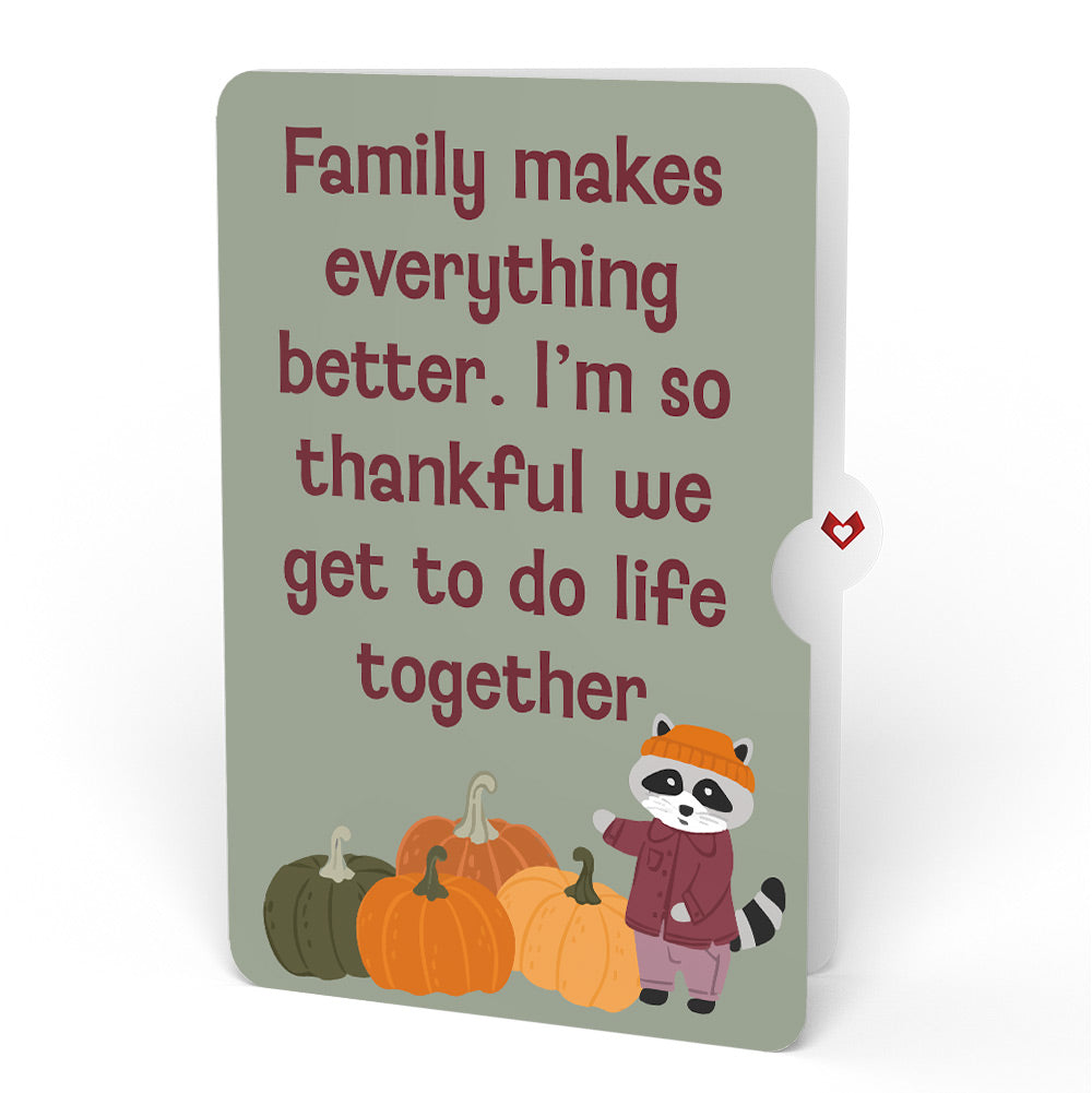 Woodland Animals Thanksgiving Day Parade Appreciation Pop-Up Card and Sentiment Set for Family