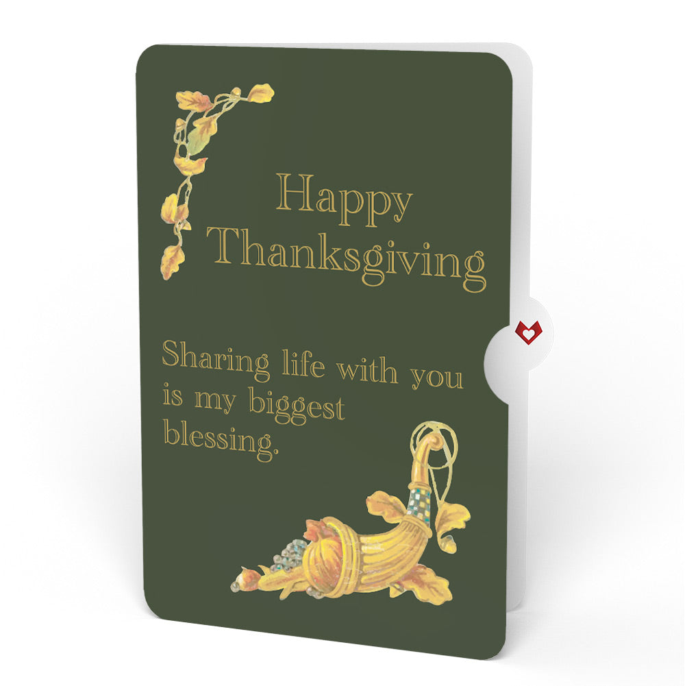 Thanksgiving Greetings Vintage Turkey Pop-Up Card and Sentiment Set for Partner