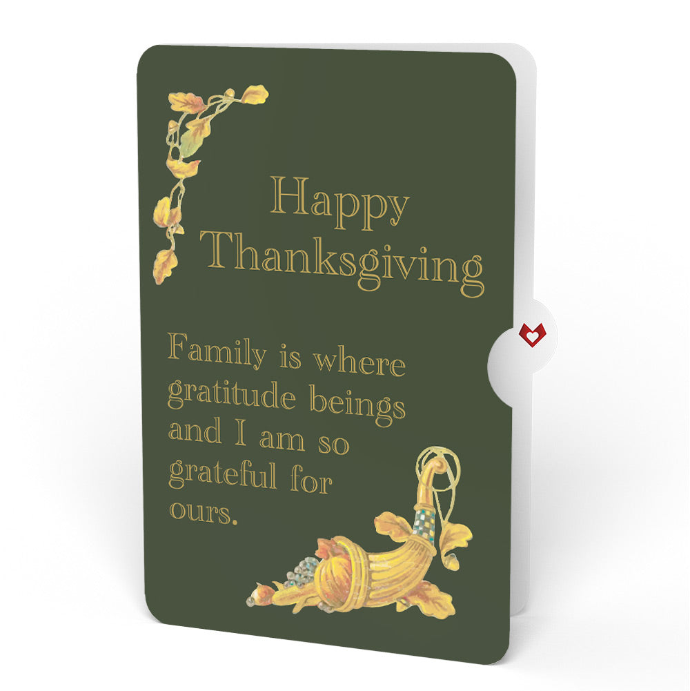 Thanksgiving Greetings Vintage Turkey Pop-Up Card and Sentiment Set for Family