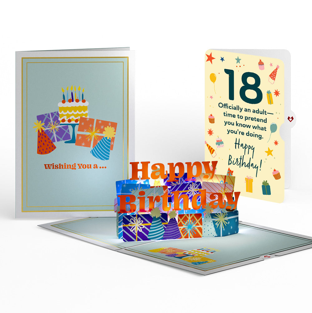 Wishing You a Happy 18th Birthday Music and Lights Pop-Up Card and Sentiment Set