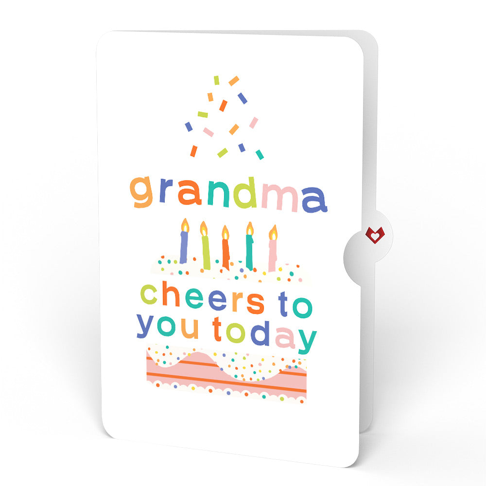 Happy Birthday Confetti Cake Music and Lights Pop-Up Card and Sentiment Set for Grandma