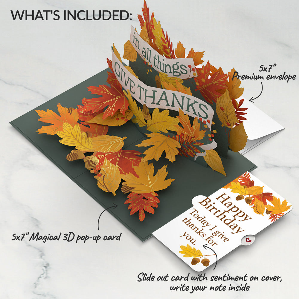 In All Things, Give Thanks Birthday Pop-Up Card and Sentiment Set
