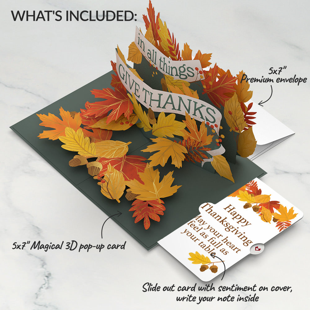 In All Things, Give Thanks Thanksgiving Pop-Up Card and Sentiment Set