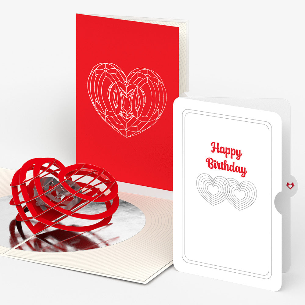 OK Go: Love Pop-Up Card and Connected Hearts Birthday Sentiment