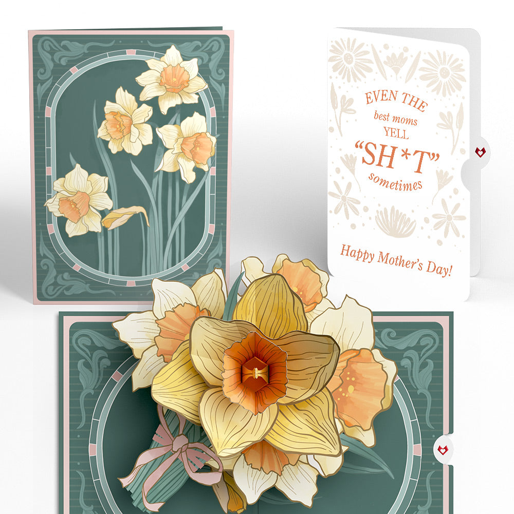 Daffodils in Bloom Mother's Day Pop-Up Card and Retro Bloom Sass Senti   Lovepop