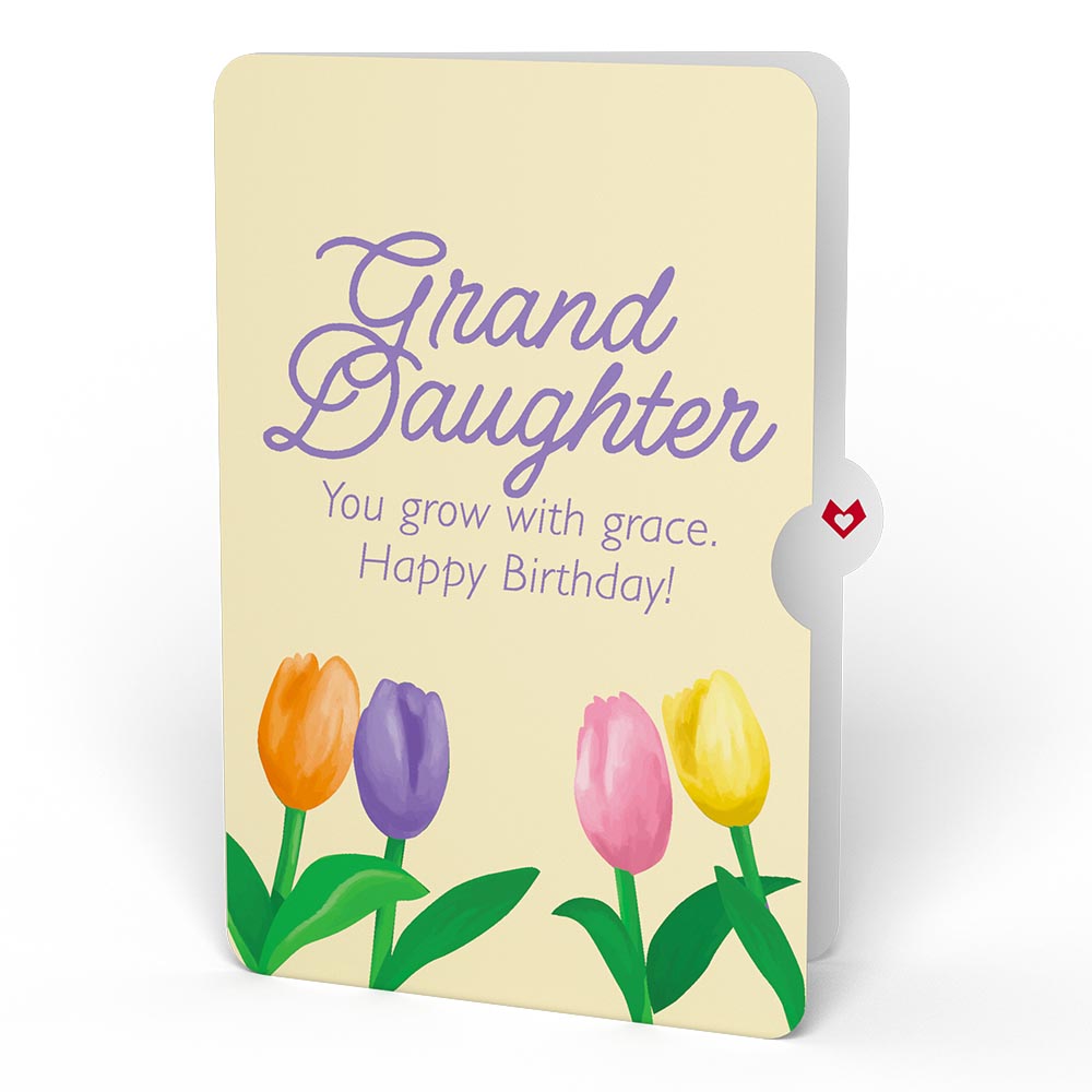 Tulips Birthday Pop-Up Card and Sentiment Set for Granddaughter