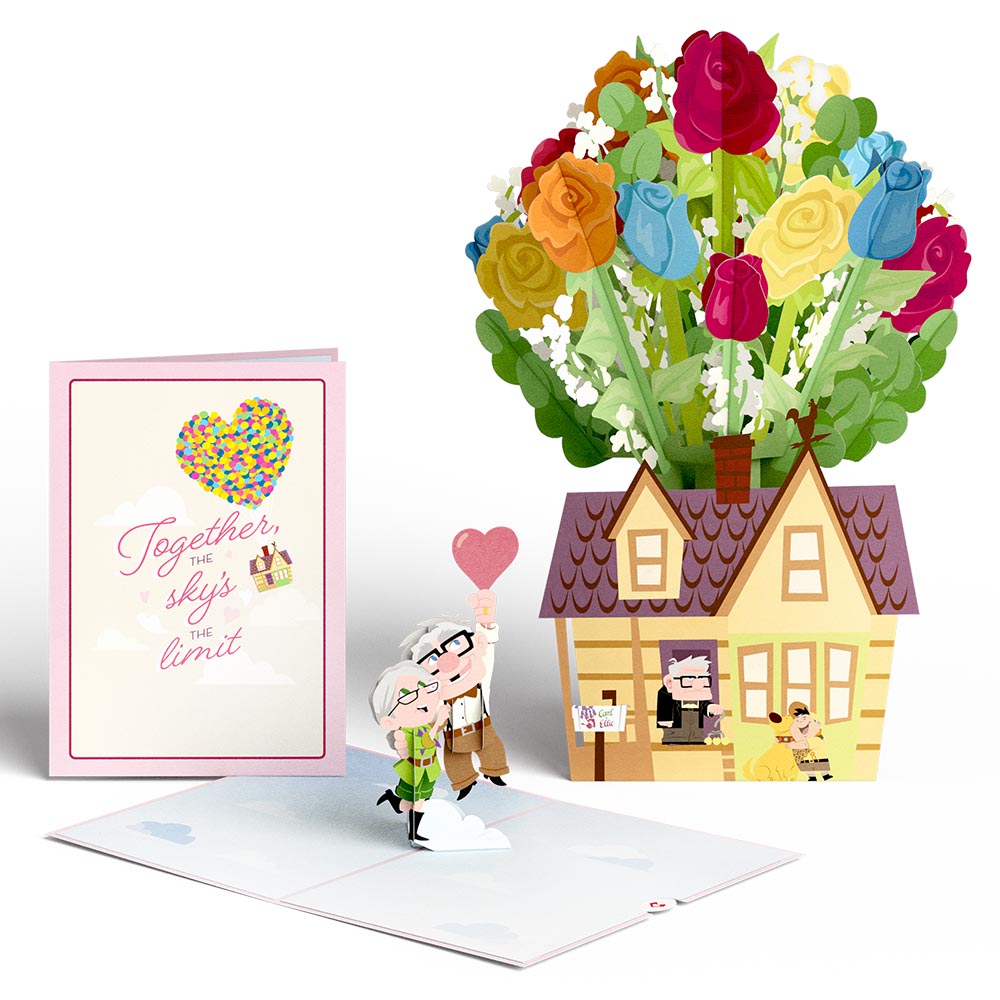 Disney and Pixar Up Sky Is the Limit Pop-Up Card & Flower Buds Bouquet Bundle
