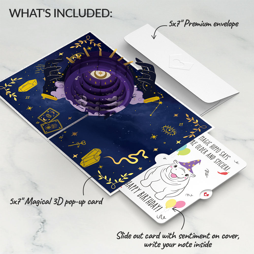 Magical Birthday with Magic Hippo Pop-Up Card and Sentiment Set