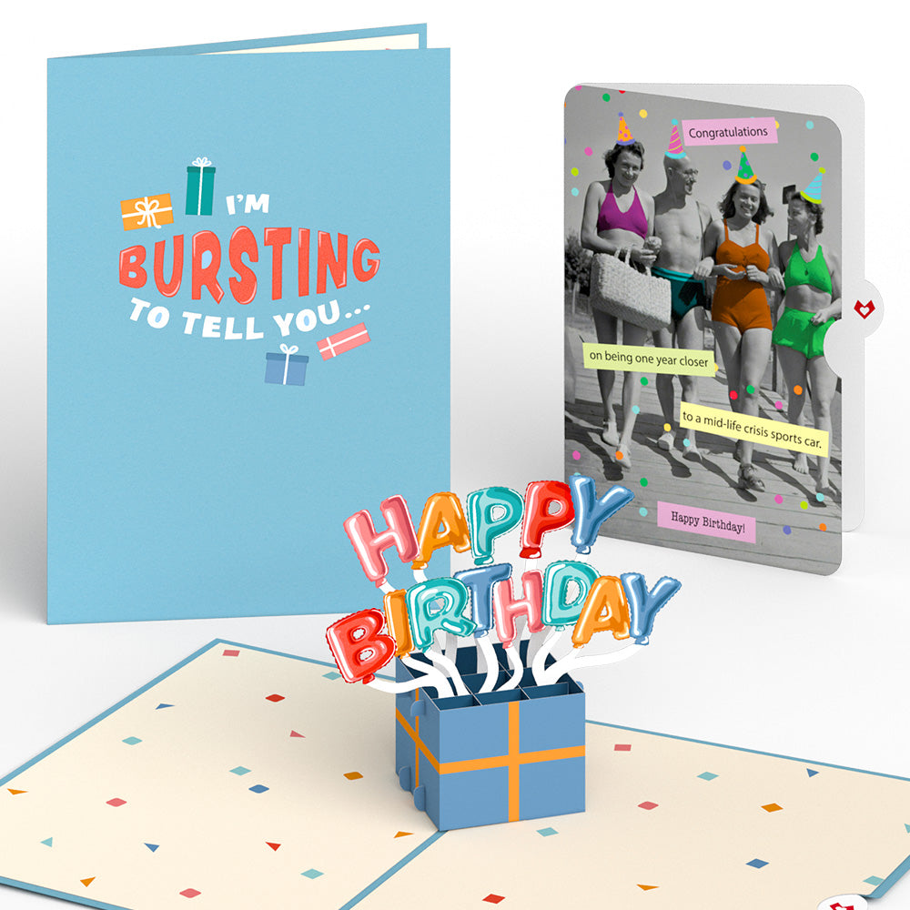 Happy Birthday Burst Pop-Up Card and A Mid-life Crisis Sports Car