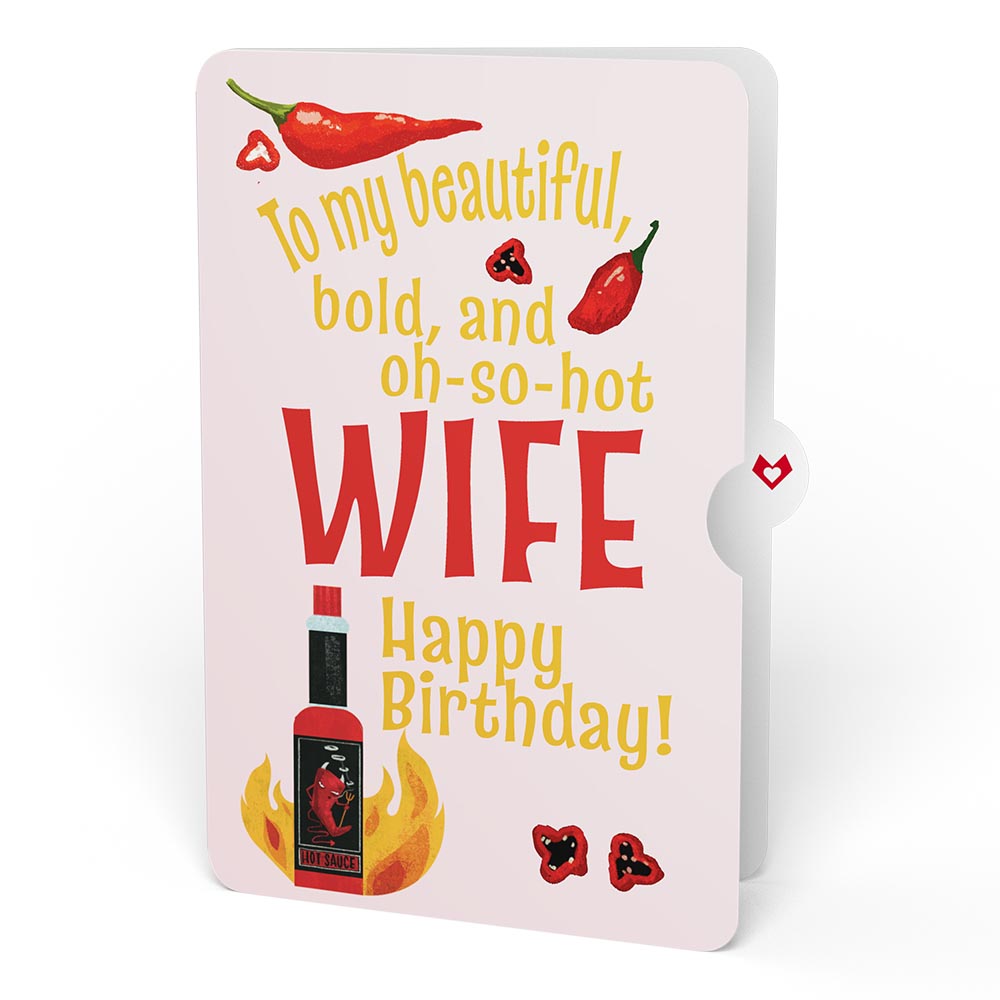 You’re So Hot - Hot Sauce Birthday Pop-Up Card and Sentiment Set for Wife