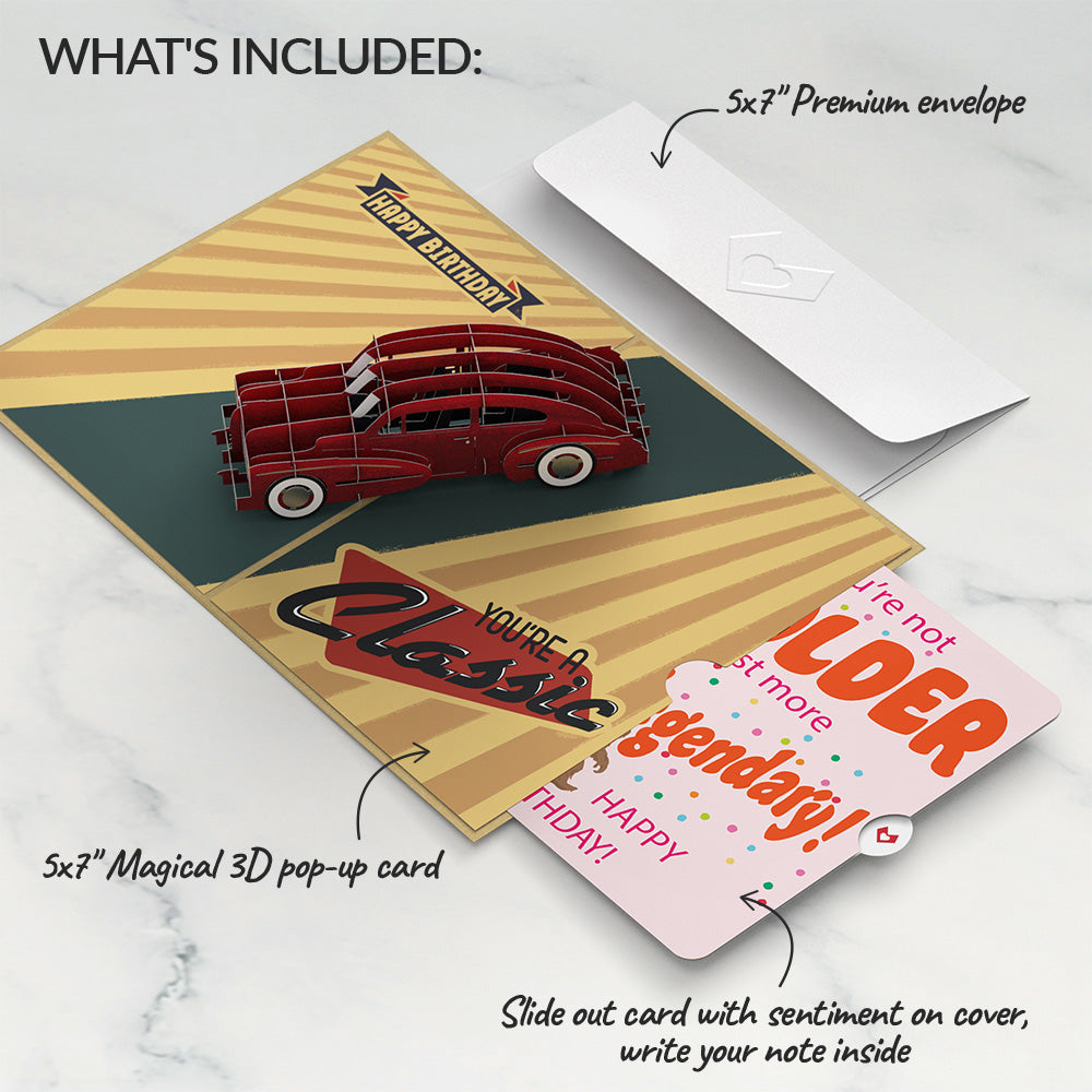 Happy Birthday Classic Car Pop-Up Card and Sentiment Set