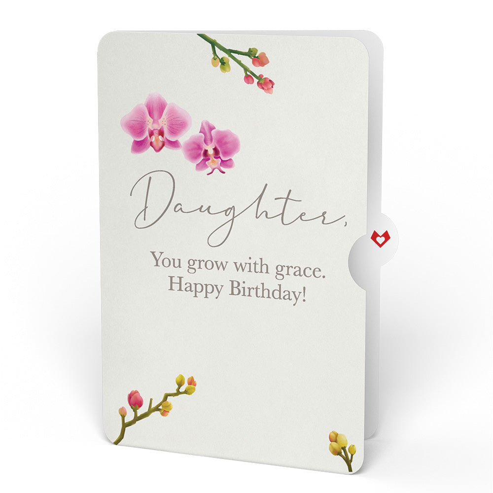 Orchid Birthday Bouquet and Sentiment Set for Daughter