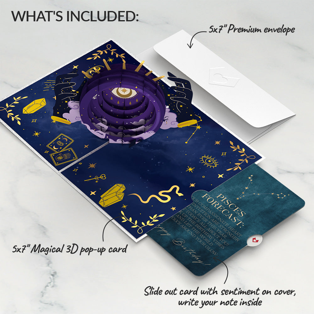 Magical Birthday Pop-Up Card and Pisces Zodiac Sentiment Set