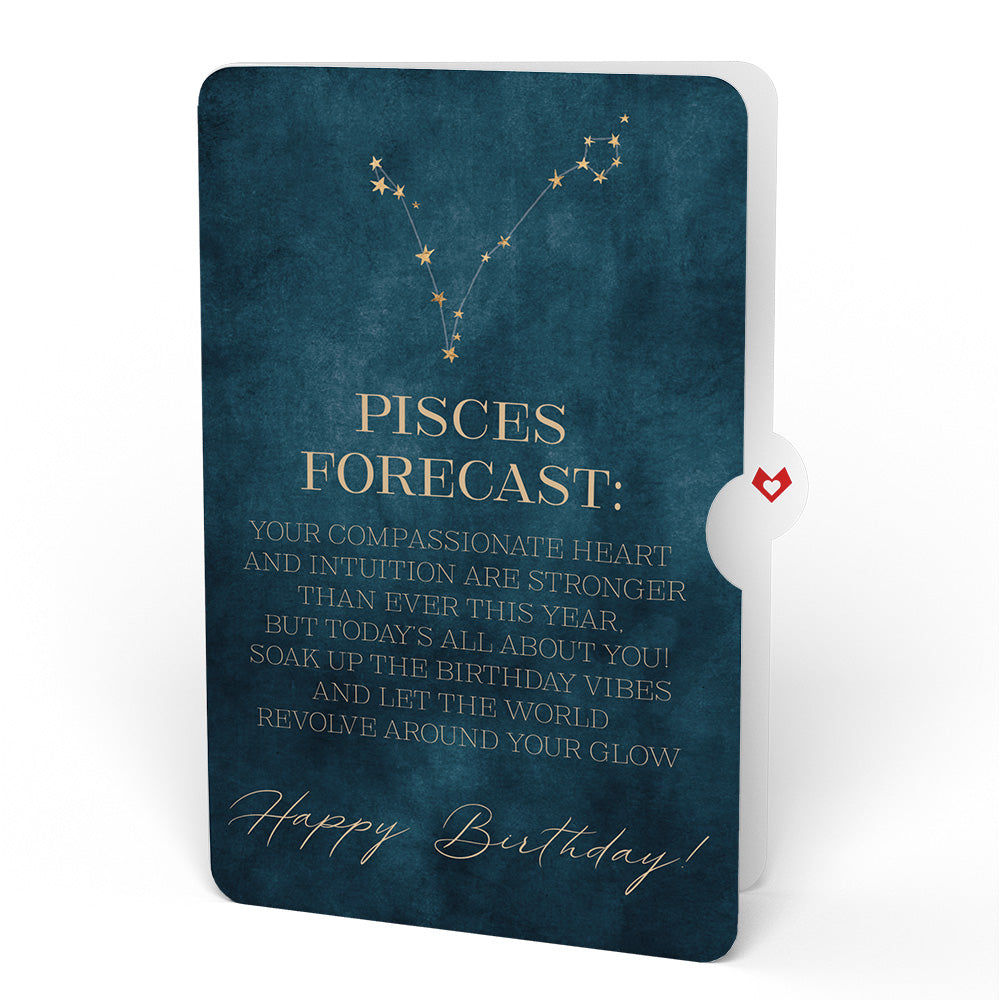 Watercolor Orchid Birthday Pop-Up Card and Pisces Zodiac Sentiment Set