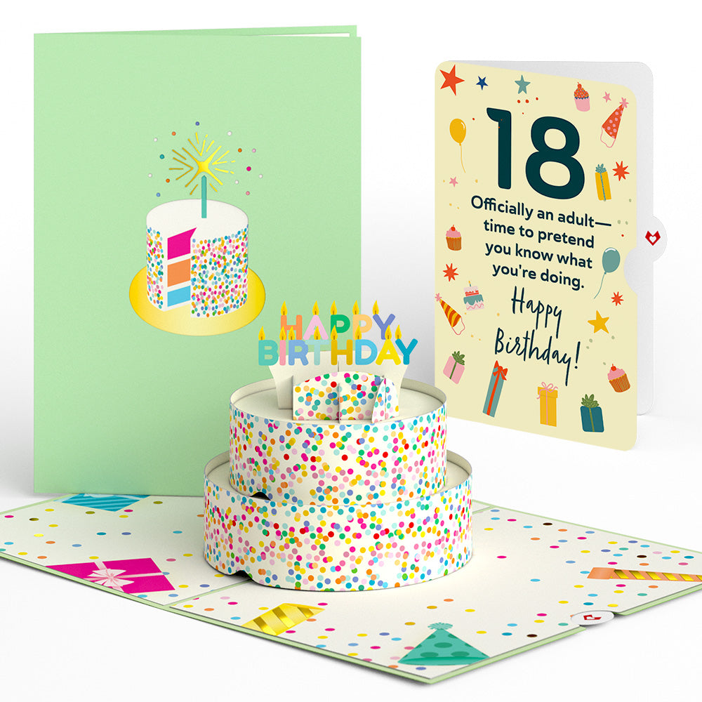 Sprinkles 18th Birthday Cake Pop-Up Card and Sentiment Set
